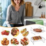 6PCS Air Fryer Rack Stainless Steel Double Basket Grill Kitchenware Accessories