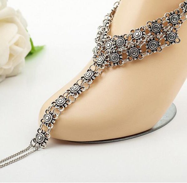 Fashion Bohemia Barefoot Beach Sandals Bridal Wedding Anklet Retro Cheville Foot Jewellery Beach Body Chain