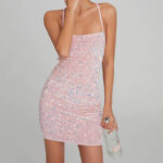 French Sequined Suspender Short Dress Summer Sexy Tight Slim Beauty Back Hip-hugging Skirt For Womens Clothing