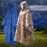 Multifunctional Lightweight Raincoat with Hood Hiking Cycle Rain Cover Poncho Rain Coat Outdoor Camping Tent Mat
