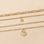 Chunky Gold Necklace Chunky Charm Necklace For Women Layered Gold Necklace For Women Silver Coin Necklace Jewelry Gifts For Women