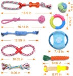 15pcs Tough Dog Toys Bundle Chew Rope Knot Ball Squeakers Pet Puppy Teething Random Send