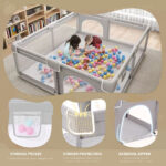 Baby Playpen With Mat Activity Centre Indoor Outdoor Baby Fence Toddlers Babies