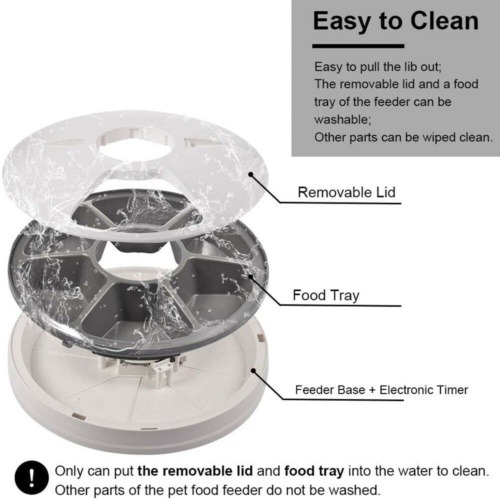 Automatic 6 Day Meal Timed Pet Dog Cat Feeder Food Bowl Auto Holiday Dispenser