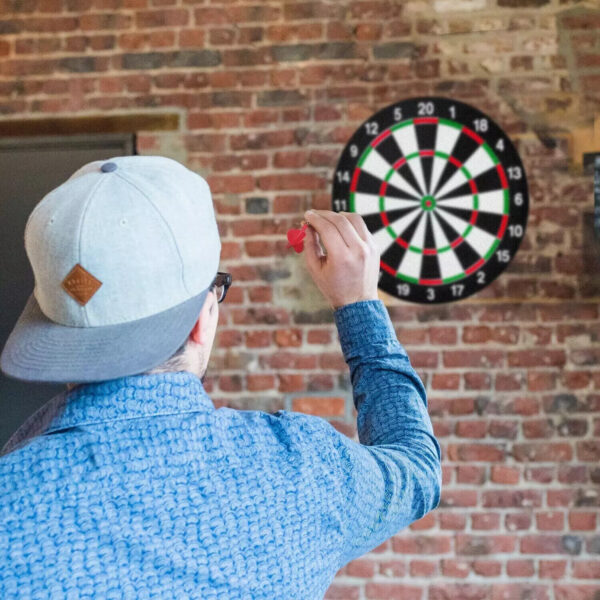 SIZE 17  DARTBOARD SET 6 DARTS  FAMILY DART BOARD GAME ADULTS KIDS XMAS