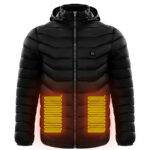 Men Heated Puffer Jacket Electric Heating Coat Insulated Hood Windbreaker 9Heat Zones