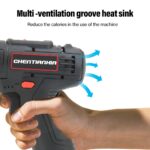2 Battery 21V Cordless Combi Hammer Impact Drill Driver Electric Screwdriver Kit