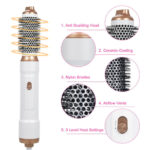 5 IN 1 Pro Air Wrap Blow Hair Styler Curler Straightener Hot Air Comb Brush Gift