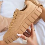 Lace-up Canvas Shoes Summer Round Toe Platform Single Shoes For Women Sneakers