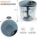 Manual Food Chopper Pull Cord Pulling Vegetable Slicer Hand Blender Kitchen UK