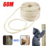 60m Natural Sisal Rope Cat Cats Scratching Post Claw Control Toys Crafts Pet