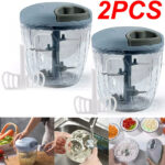 Manual Food Chopper Pull Cord Pulling Vegetable Slicer Hand Blender Kitchen UK