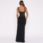 Y2K Lace Suspender Dress Fashion Sexy Lace Long Dresses Party Evening Club Beach Clothing For Women