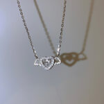 Vintage Gothic Heart Crown Angel Wings Pendant Necklaces For Women Fashion Exquisite Love Shape Clavicle Chain Choker Jewelry Fashion Jewelry