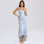 Mozision Off-shoulder Backless Sexy Evening Dress For Women Purple Sleeveless Strapless Ruched Bodycon Club Party Dress