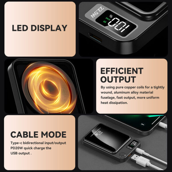 Magnetic Wireless Power Bank 12000mAh For Magsafe Battery Pack For Phone 14 13